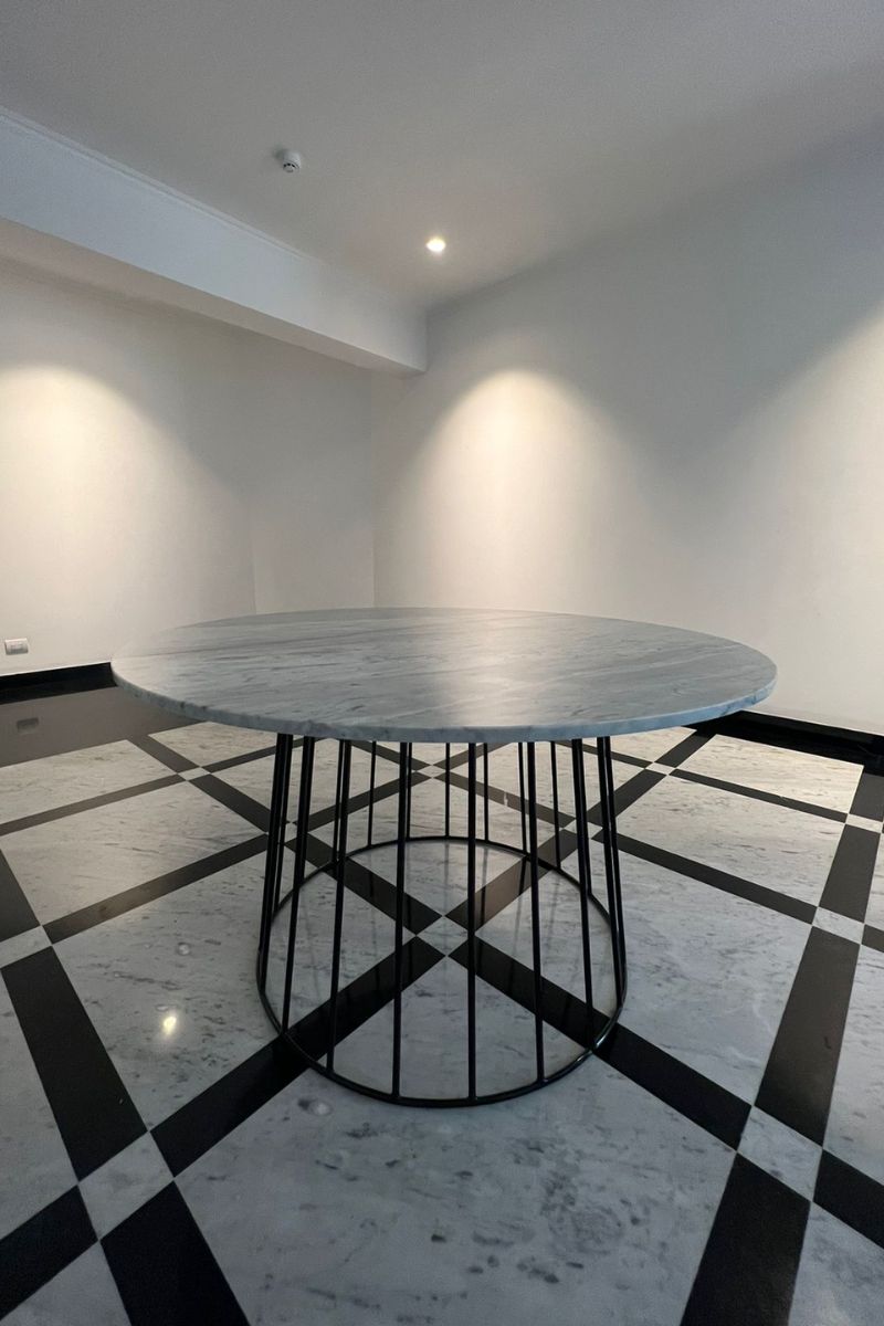 mesa circular de marmol para la terraza comedor, sala o recepcion